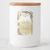 Luxe Crème Gouden Bloem Productlabels Monogram Voedselcontainer Etiket (Voorkant)
