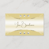 Luxe Crème met Gouden Decor Sparkle Diamonds Glam Visitekaartje (Voorkant)