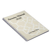 Luxe Crème Witte Textuur Notitieboek (Rechterzijde)