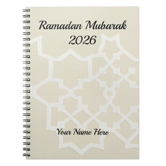 Luxe Crème Witte Textuur Notitieboek (Voorkant)