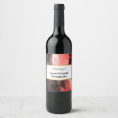 LUXE CRIMSON ABSTRACT MARBLE WINE ETIKET (Voorkant)