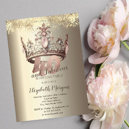 Luxe Crown Gold Confetti 40ste verjaardag Kaart