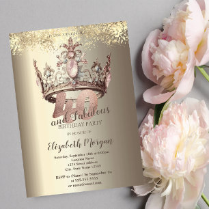 Luxe Crown Gold Confetti 40ste verjaardag Kaart