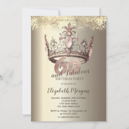 Luxe Crown Gold Confetti 60ste verjaardag Kaart