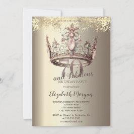 Luxe Crown Gold Confetti 70ste verjaardag Kaart