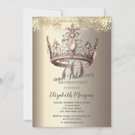 Luxe Crown Gold Confetti 70ste verjaardag Kaart