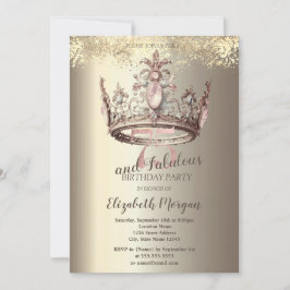 Luxe Crown Gold Confetti 75e verjaardag Kaart