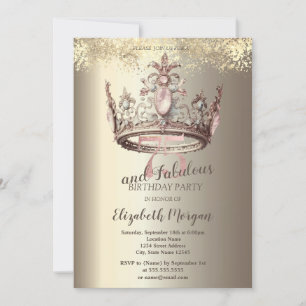 Luxe Crown Gold Confetti 75e verjaardag Kaart
