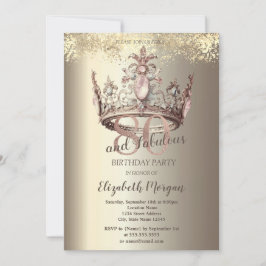Luxe Crown Gold Confetti 80ste verjaardag Kaart