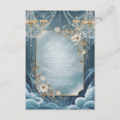 Luxe Crystal Kroonluchter bloemenbruiloft Informatiekaartje (Voorkant)