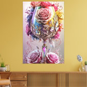 Luxe Crystal Wine Glass Waterverf Canvas Afdruk (Insitu (Woonkamer))