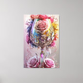 Luxe Crystal Wine Glass Waterverf Canvas Afdruk (Voorkant)