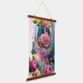 Luxe Crystal Wine Glass Waterverf Hangend Wandkleed (Gebogen)