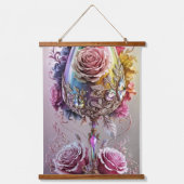 Luxe Crystal Wine Glass Waterverf Hangend Wandkleed (Voorkant 2)