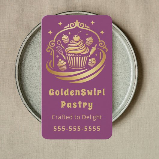 Luxe Cupcake Thuisbakkersij Pastry Chef Modern Visitekaartje
