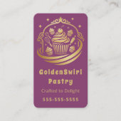 Luxe Cupcake Thuisbakkersij Pastry Chef Modern Visitekaartje (Voorkant)