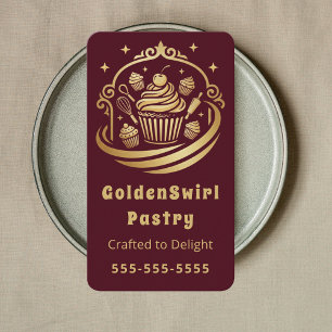 Luxe Cupcake Thuisbakkery Moderne Banketbakker Visitekaartje