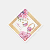 Luxe Custom 50e verjaardag Pink Gold Glitter Servet (Hoek)