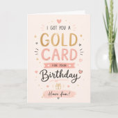 Luxe Cute Verjaardag Goud Kaart (Voorkant)