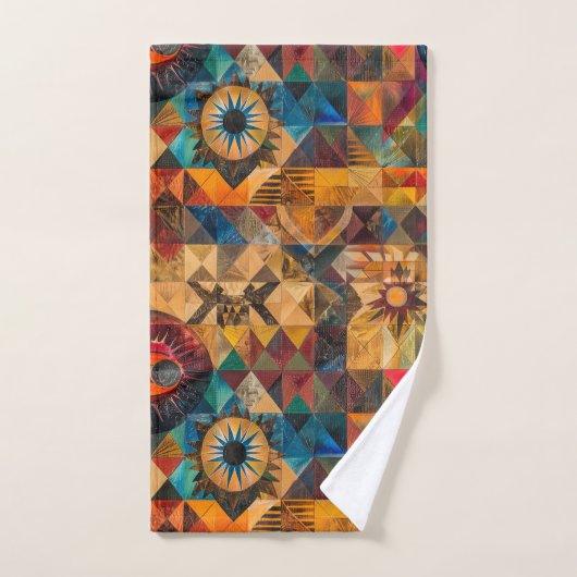 Luxe cyaan "Erfelijke Artistry" Pluche Hand Tow Handdoek (Handdoek)