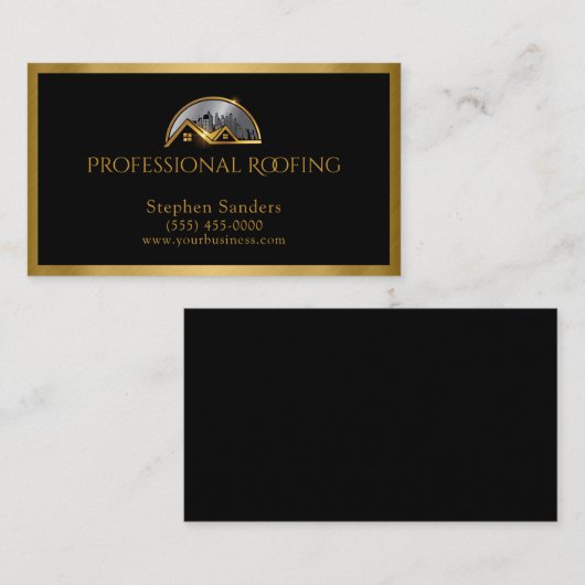 Luxe Dakbedekking Goud Zwart Bouw Visitekaartje (Voorkant / Achterkant)
