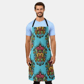 Luxe Damasbloem naadloos. Floral Vint Schort (Gedragen)