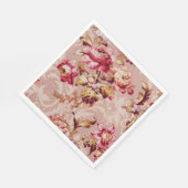 Luxe Damascus-roze florale partij Servet (Hoek)