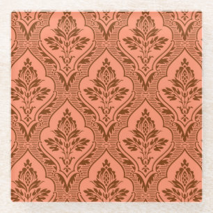 Luxe Damask naadloze textuur Glazen Onderzetter