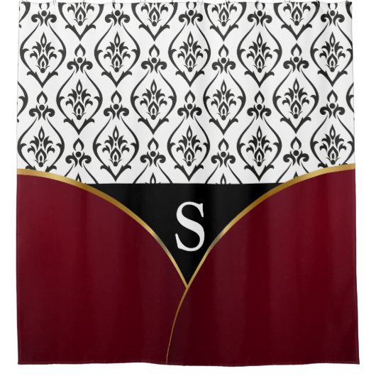 Luxe damast douchegordijn (Voorkant)
