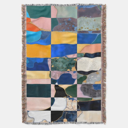 Luxe dambordgordijn deken (Voorkant Verticaal)