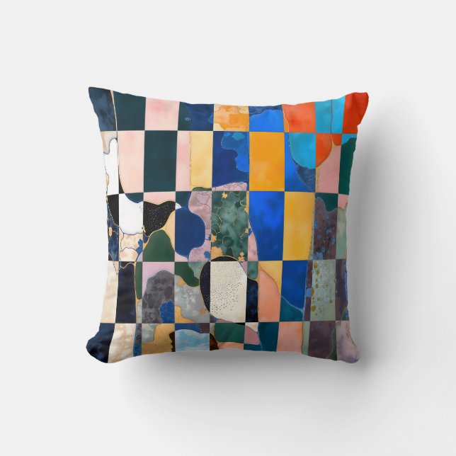 Luxe dambordgordijn kussen (Voorkant)