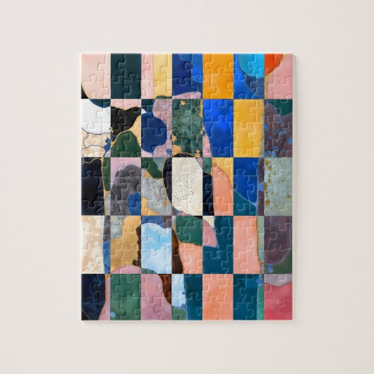 Luxe dambordgordijn legpuzzel (Verticaal)