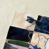 Luxe dambordgordijn strandlaken (In situ)