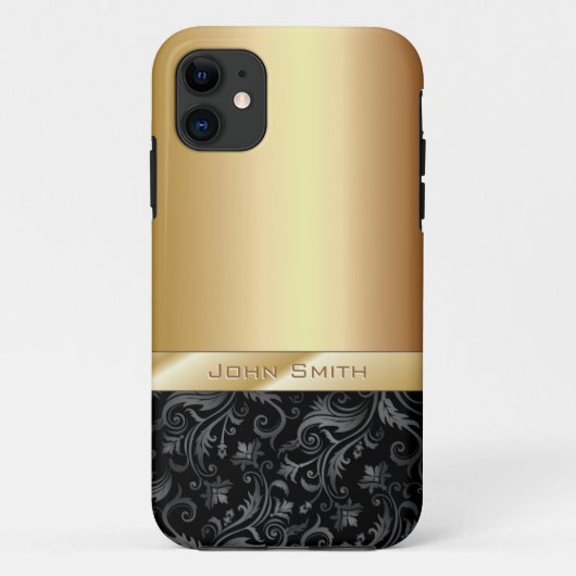 Luxe Dark Floral Gold Metallic iPhone 5 Hoesje (Achterkant)
