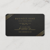 Luxe Dark Golden Monogram Professional Business Visitekaartje (Achterkant)