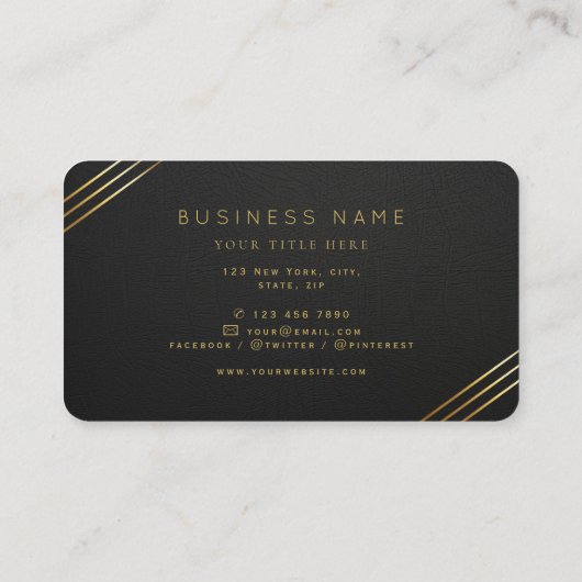 Luxe Dark Golden Monogram Professional Business Visitekaartje (Achterkant)