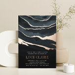 Luxe Dark Marble Sweet Sixteen Birthday Folie Uitnodiging<br><div class="desc">Viel haar met deze uitnodigingen voor de folie van de kerk die perfect zijn voor een zoete 16-jarige verjaardag. Het luxe ontwerp is voorzien van een zwarte, grijze en blauwe marmer achtergrond met een gouden folie van het roos, en uw partijdetails onder in modern schrift. De naam van de eregast...</div>