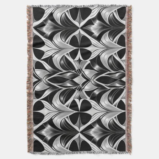 Luxe Deco Zwart & Wit Deken (Voorkant Verticaal)