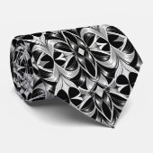 Luxe Deco Zwart & Wit Stropdas (Opgerold)