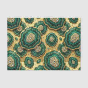 Luxe Decoupage Bosgroen + Gouden Agate Geode Tissuepapier