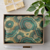 Luxe Decoupage | Bosgroen + Gouden Agate Geode Tissuepapier (Geschenk)