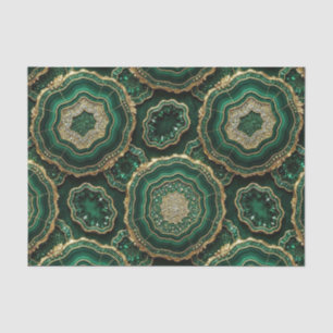 Luxe Decoupage Bosgroen + Gouden Agate Geode Tissuepapier