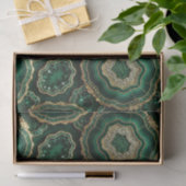 Luxe Decoupage | Bosgroen + Gouden Agate Geode Tissuepapier (Geschenk)