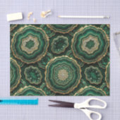 Luxe Decoupage | Bosgroen + Gouden Agate Geode Tissuepapier (Craft)