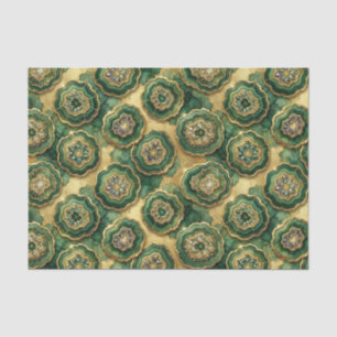 Luxe Decoupage Bosgroen + Gouden Agate Geode Tissuepapier