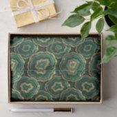 Luxe Decoupage | Bosgroen + Gouden Agate Geode Tissuepapier (Geschenk)