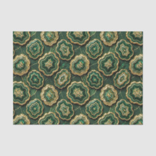 Luxe Decoupage Bosgroen + Gouden Agate Geode Tissuepapier