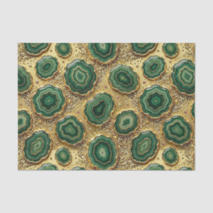 Luxe Decoupage Bosgroen + Gouden Agate Geode Tissuepapier