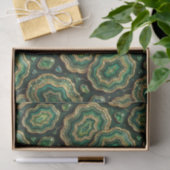 Luxe Decoupage | Bosgroen + Gouden Agate Geode Tissuepapier (Geschenk)