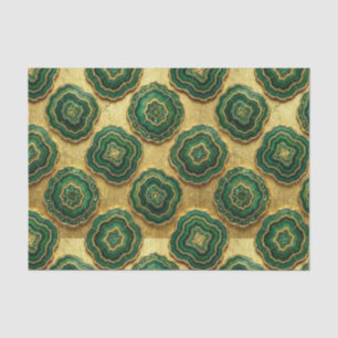 Luxe Decoupage Bosgroen + Gouden Agate Geode Tissuepapier